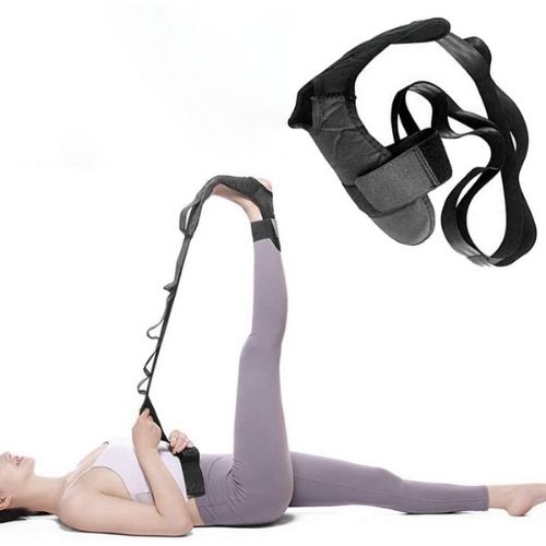 Stretching strap with numbered loops and a door anchor
