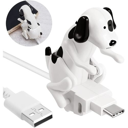 Funny humping dog USB charger plugged into laptop charging a phone.  
