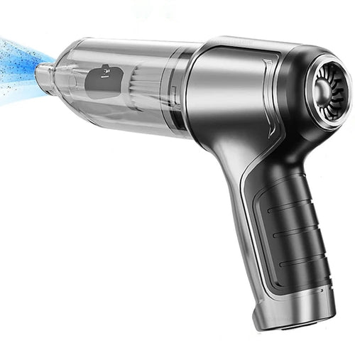 2‑in‑1 Car Vacuum & Air Blower – 12 kPa Suction, Type‑C Rechargeable with HEPA Filter & LED Light