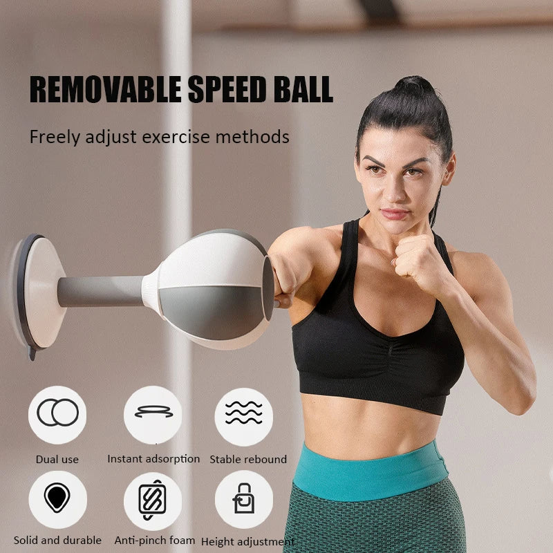 Person doing sit‑ups and punching the reflex ball

