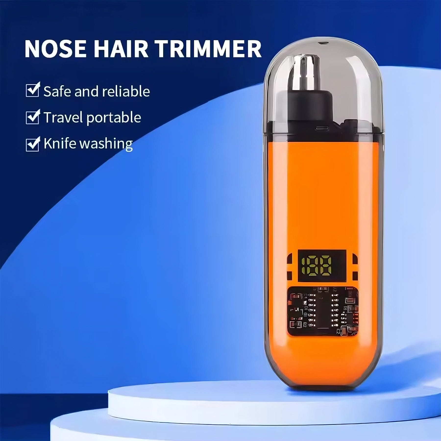 Multi‑Use Electric Nose & Ear Hair Trimmer – 360° Stainless Steel Blades with USB Rechargeable Battery