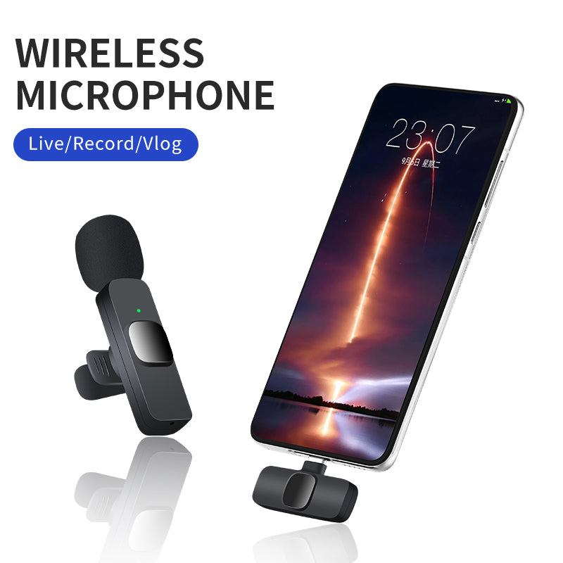 Wireless K9 Lavalier Microphone – Auto‑Pairing Noise‑Reduction Mic for Vlogs & Interviews