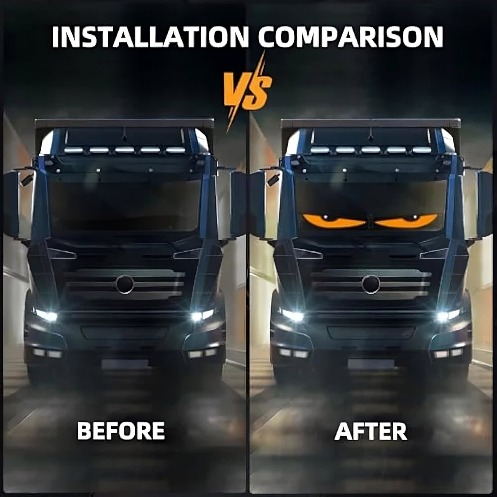 Programmable LED Windshield Display – Waterproof Dynamic Big Eye Lights with App & Remote Control