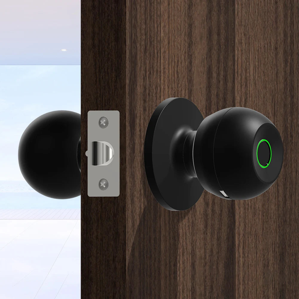 Smart Fingerprint Door Knob – 4‑Way Unlock with Bluetooth App, Keypad & Emergency Power