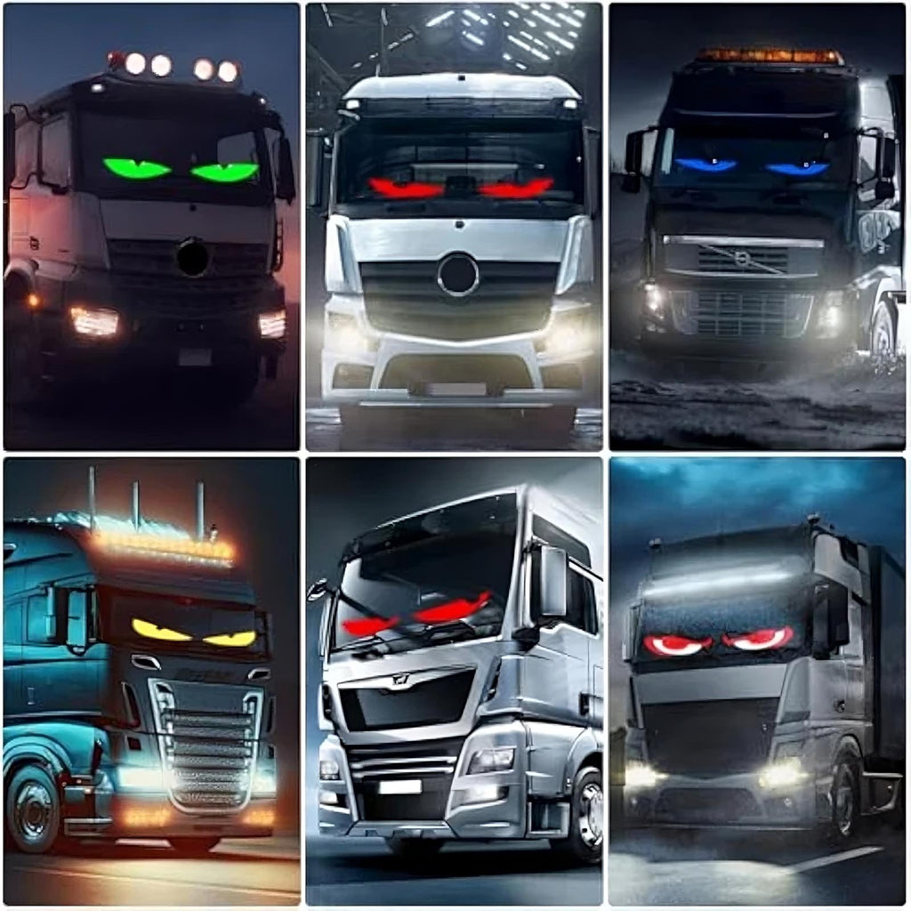 Programmable LED Windshield Display – Waterproof Dynamic Big Eye Lights with App & Remote Control