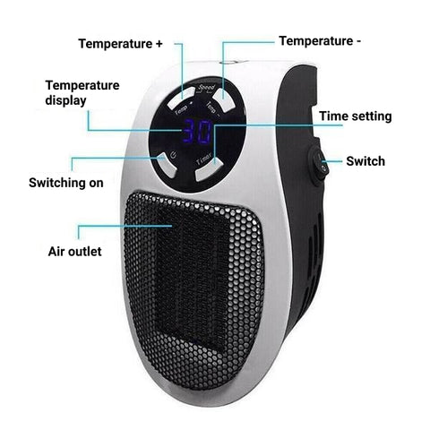 Wall Heater – Portable Plug-In Electric Heater with Adjustable Thermostat