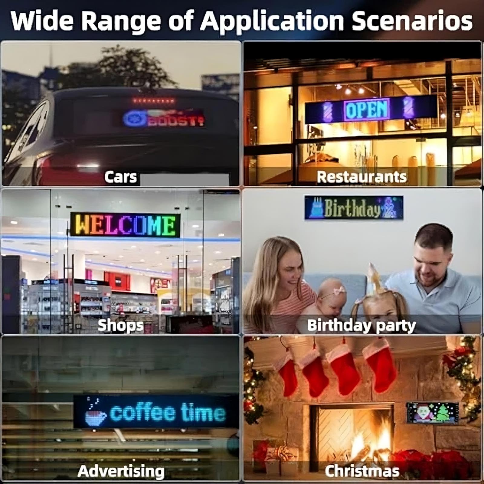 Programmable LED Windshield Display – Waterproof Dynamic Big Eye Lights with App & Remote Control
