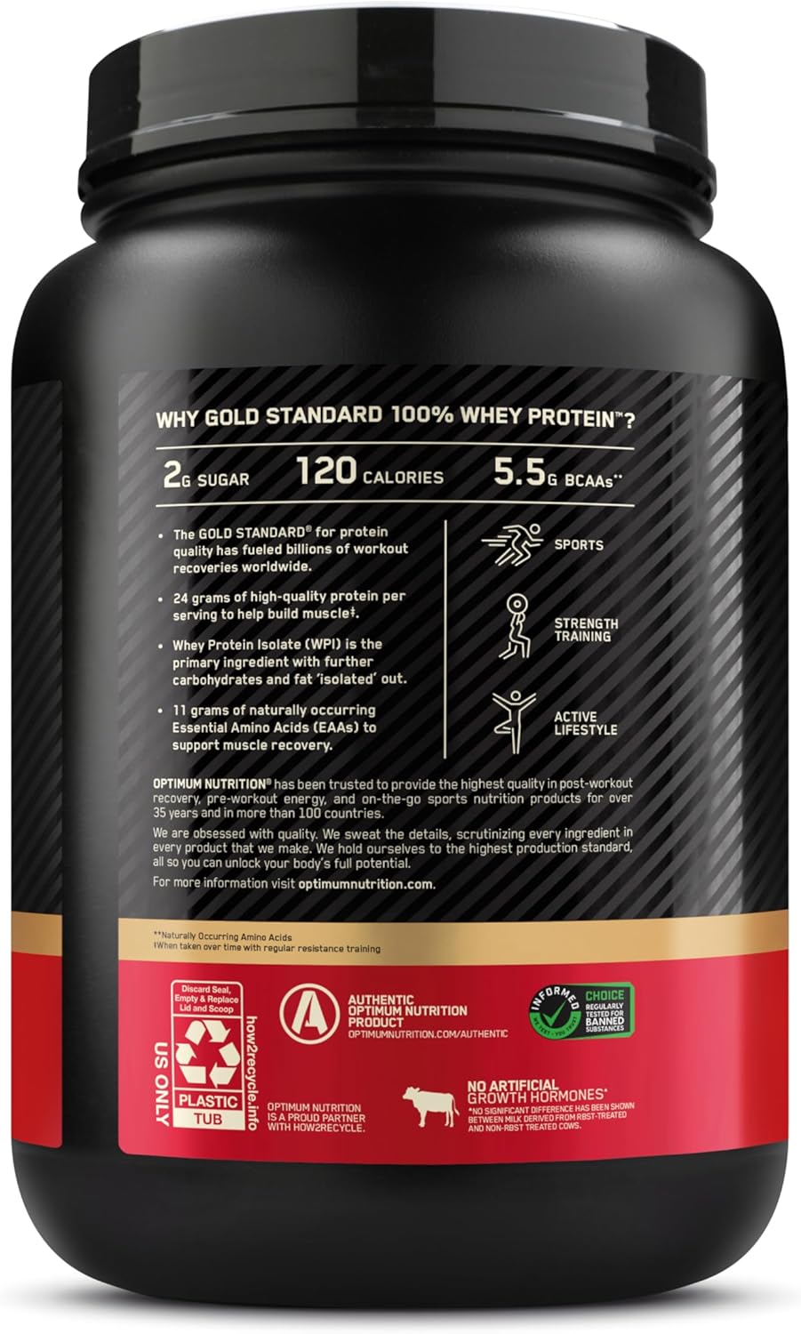 Optimum Nutrition Gold Standard 100% Whey Protein Powder, Double Rich Chocolate 1.98 Pound (Packaging May Vary)