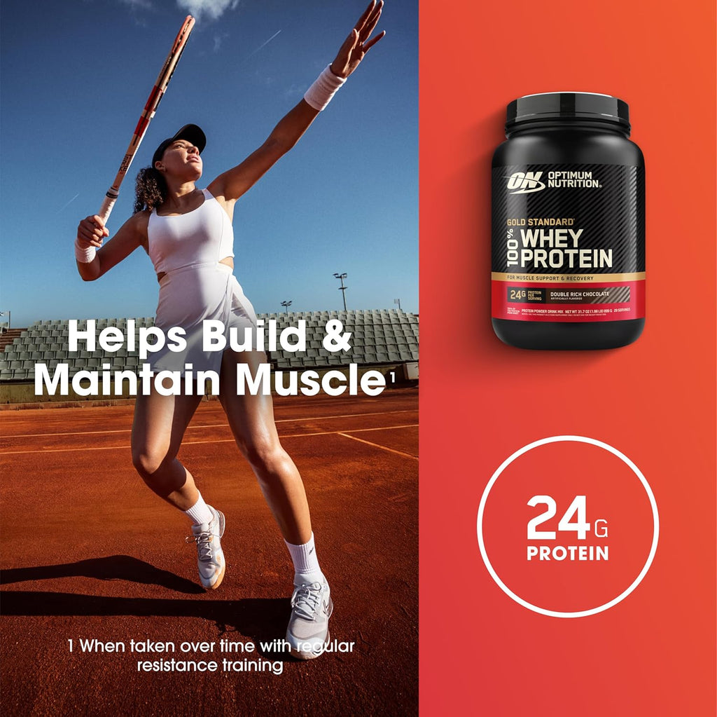 Optimum Nutrition Gold Standard 100% Whey Protein Powder, Double Rich Chocolate 1.98 Pound (Packaging May Vary)