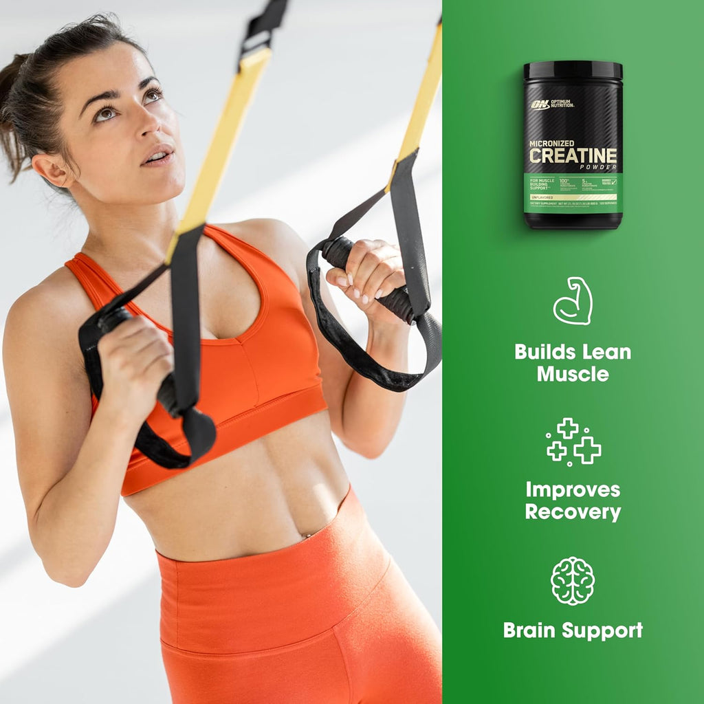 Optimum Nutrition Micronized Creatine Monohydrate Powder, Unflavored, 120 Servings, 600 Grams (Packaging May Vary)