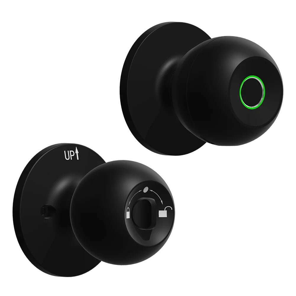 Smart Fingerprint Door Knob – 4‑Way Unlock with Bluetooth App, Keypad & Emergency Power
