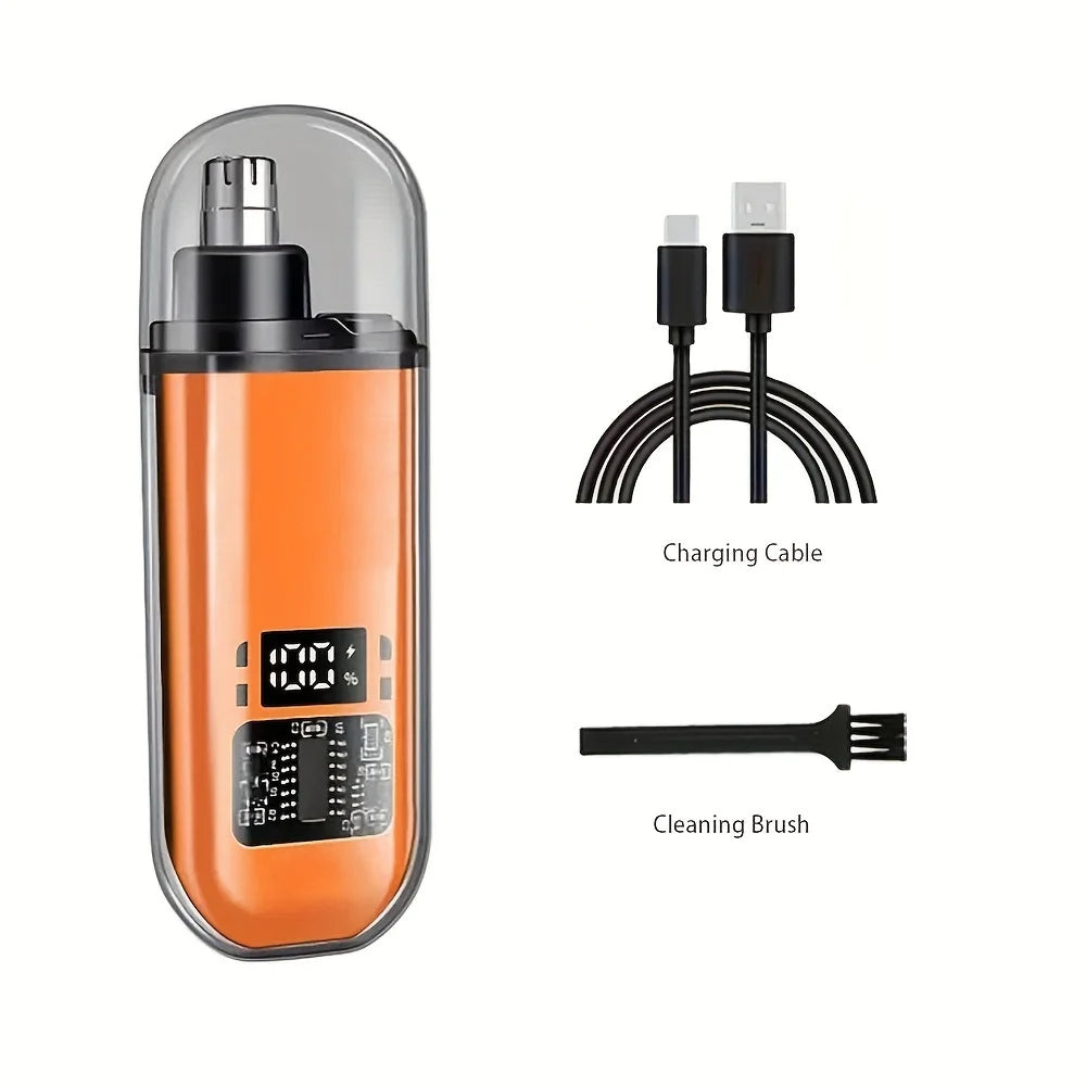 Multi‑Use Electric Nose & Ear Hair Trimmer – 360° Stainless Steel Blades with USB Rechargeable Battery