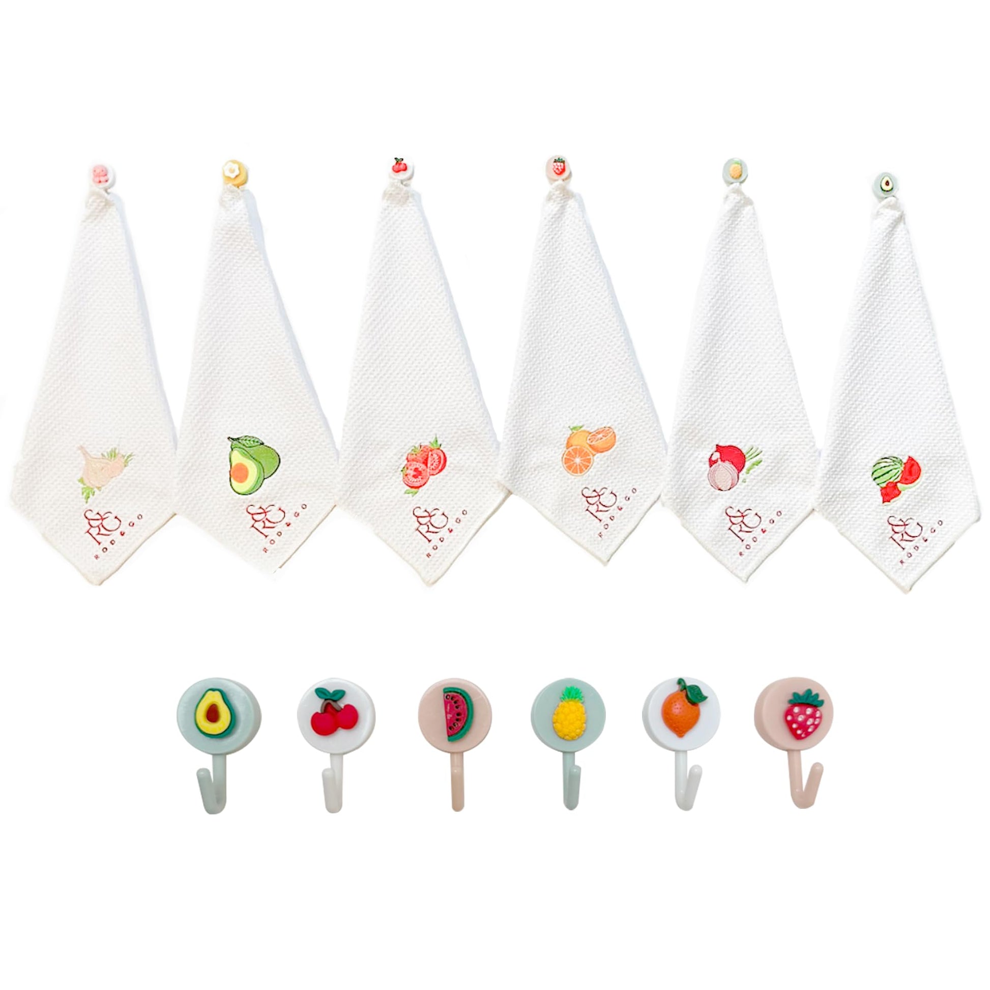 Stack of six folded microfiber towels tied with a ribbon on a countertop, styled as a housewarming or BBQ gift set.